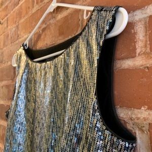 🌟3/$15! WHBM Silver-Sequined Tank Cocktail Dress